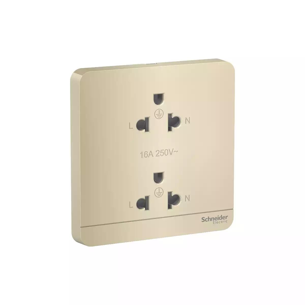 AvatarOn, socket-outlet, 16A, 2 x 2P, universal, Wine Gold