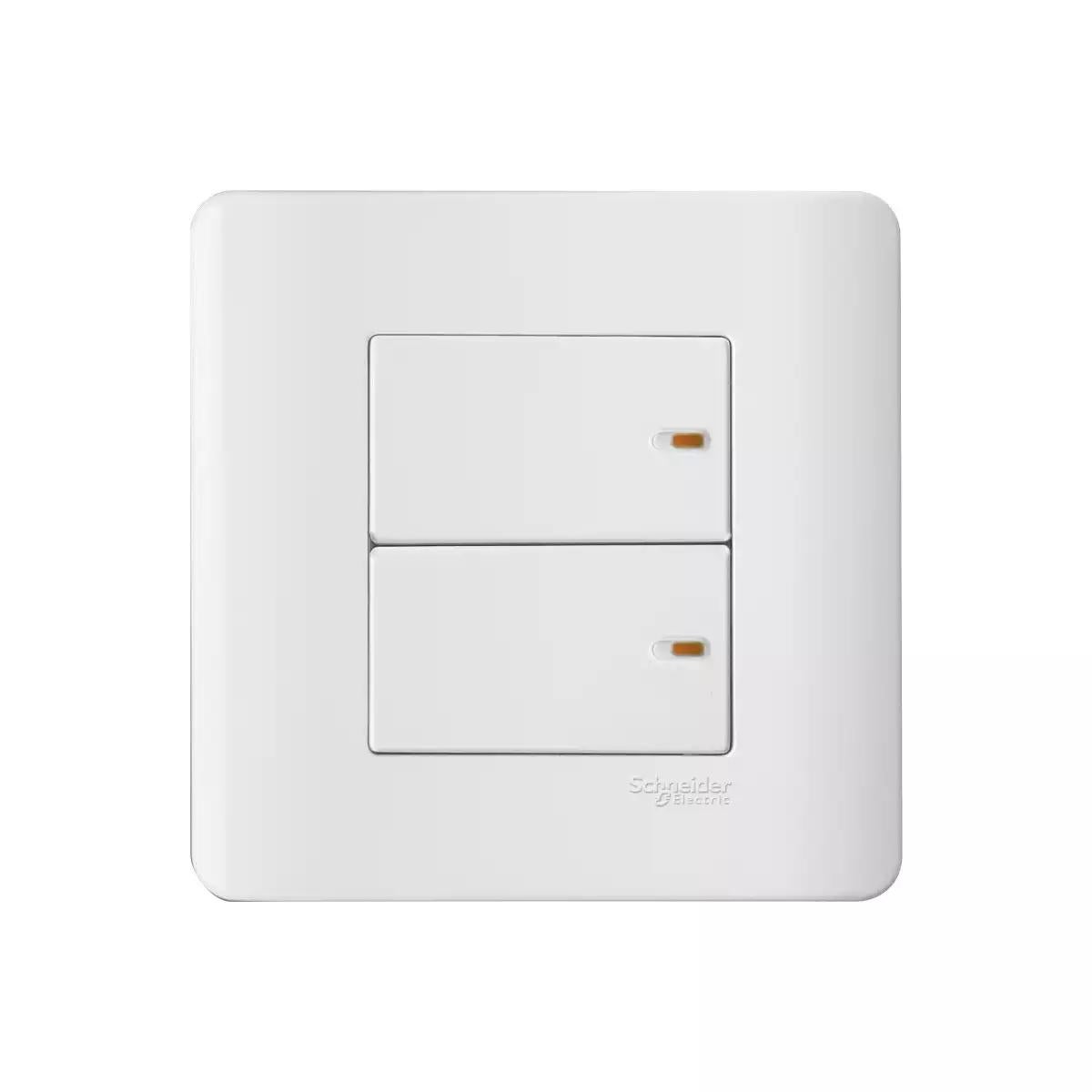 16 A X/20 A 2 gang 2wfull - flat switch White