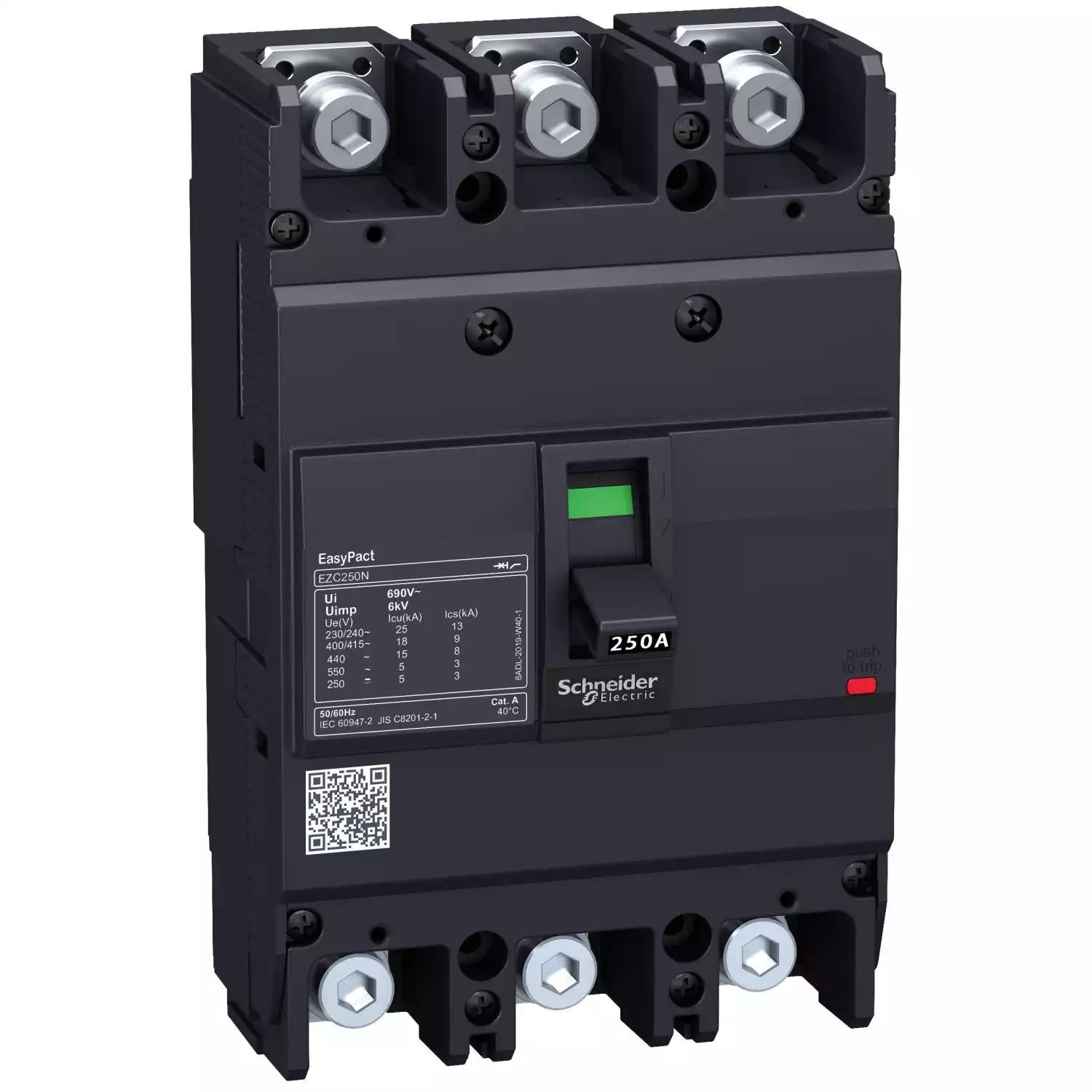circuit breaker EasyPact EZC250N - TMD - 225 A - 3 poles 3d