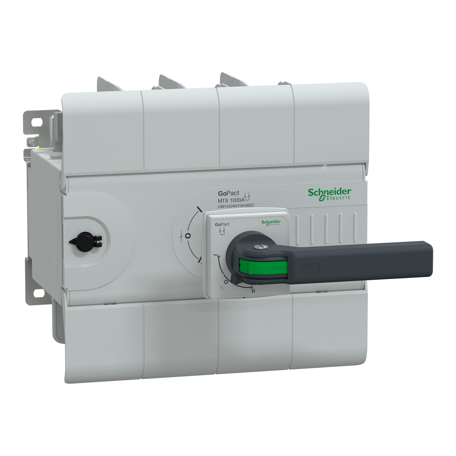 Manual transfer switch, GoPact MTS 1000, 4 poles, 1000A, 415VAC 50/60Hz, extended rotary handle, open transition