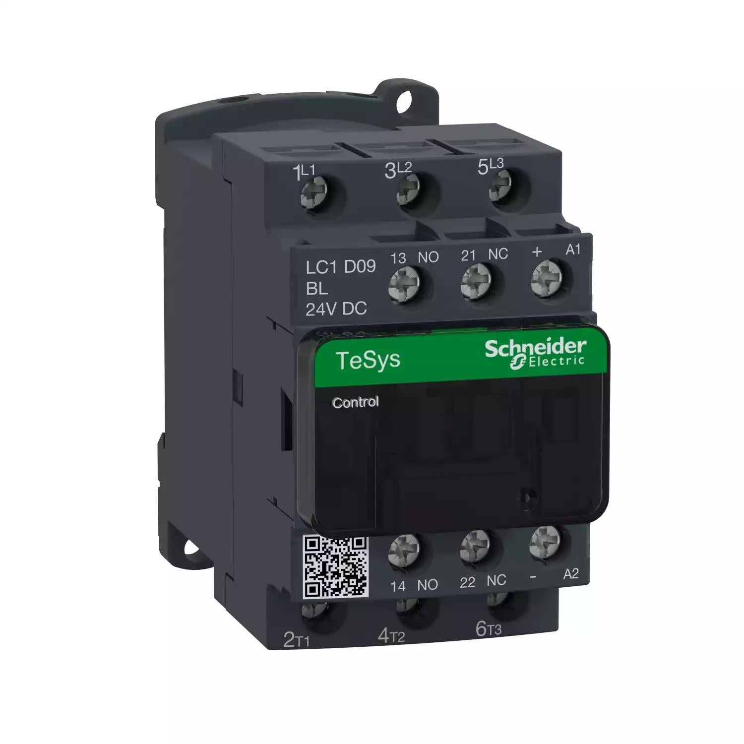 TeSys Deca contactor - 3P(3 NO) - AC-3/AC-3e - <lt/>= 440 V 9 A - 24 V DC coil