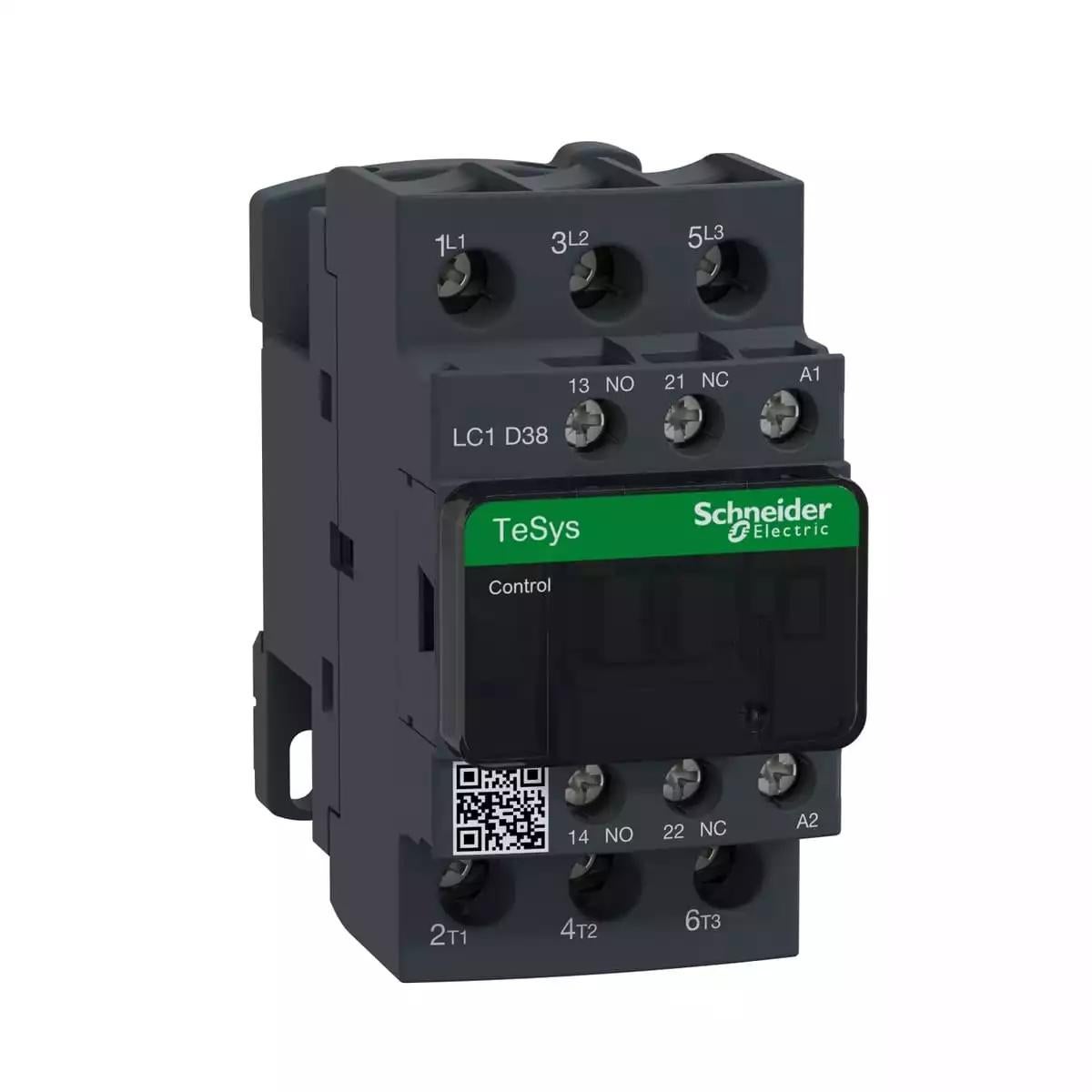 TeSys Deca contactor , 3P(3 NO) , AC-3/AC-3e , <lt/>= 440V, 38 A , 220V AC 50/60 Hz coil