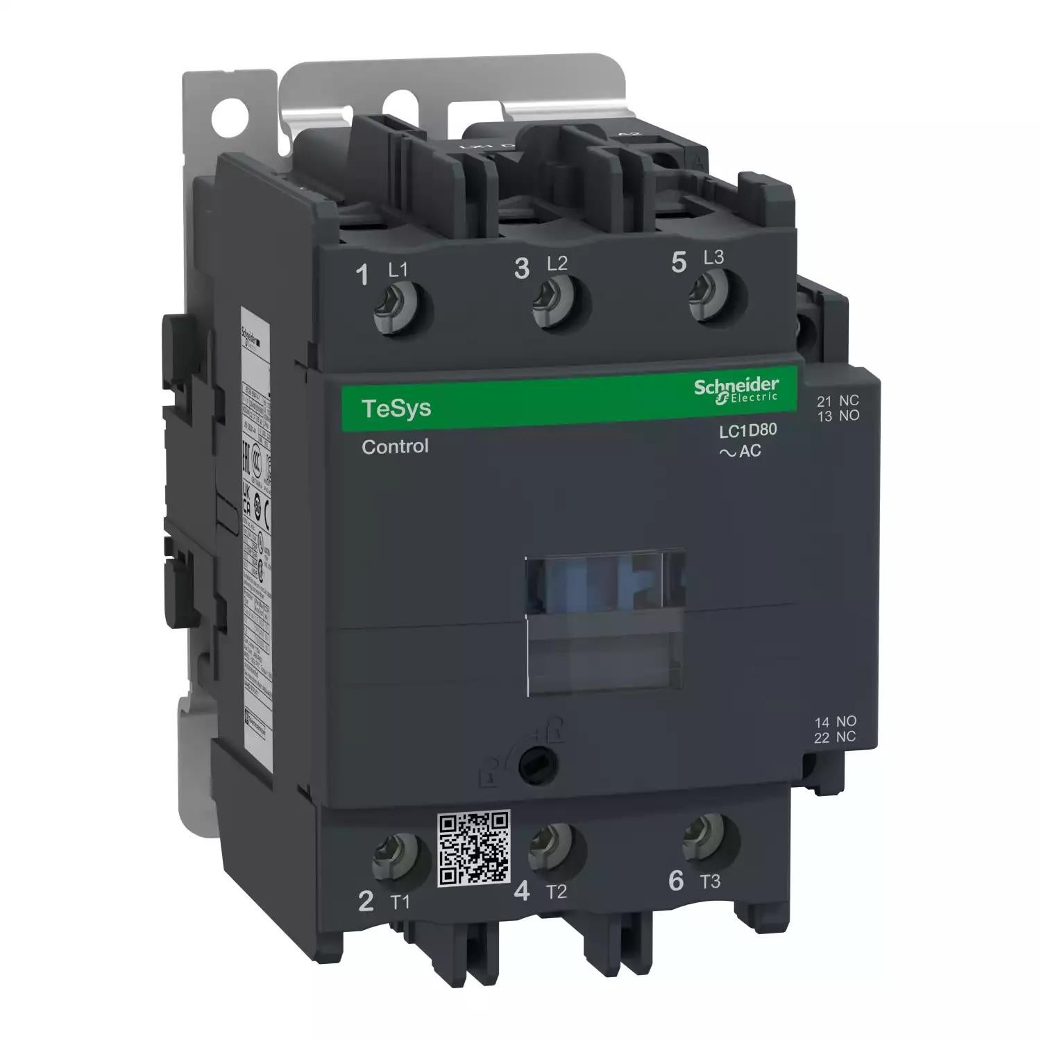 contactor, TeSys Deca, 3P(3NO), AC-3/AC-3e, 440V, 80A, 110V AC 50/60Hz coil