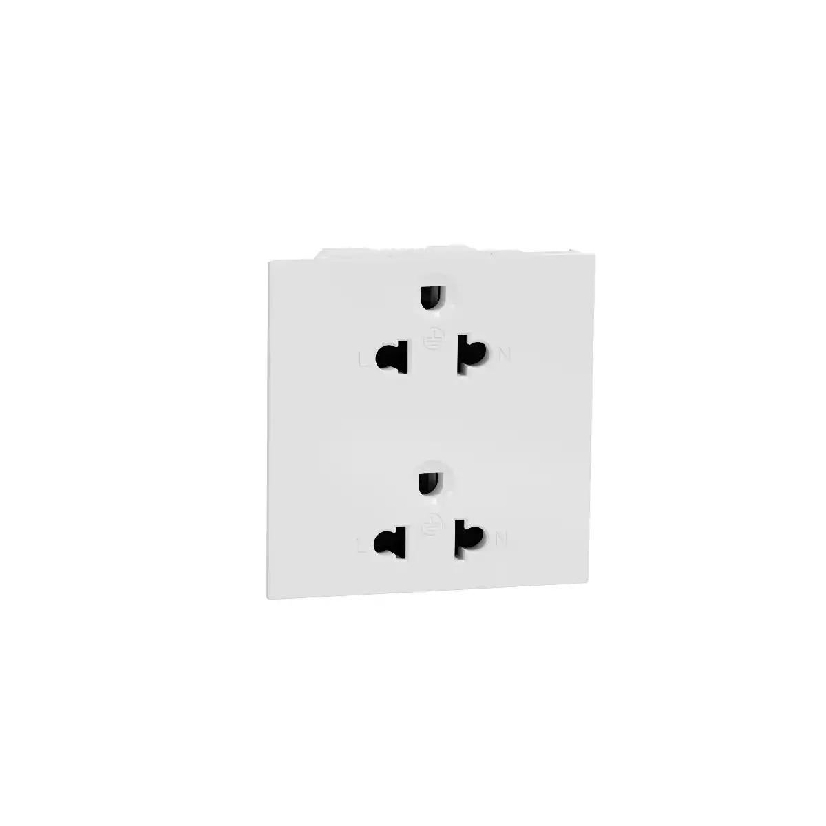 Socket-outlet, Avataron A, Universal, 16A, 250V, 3 Pin, 2G, E sized, White