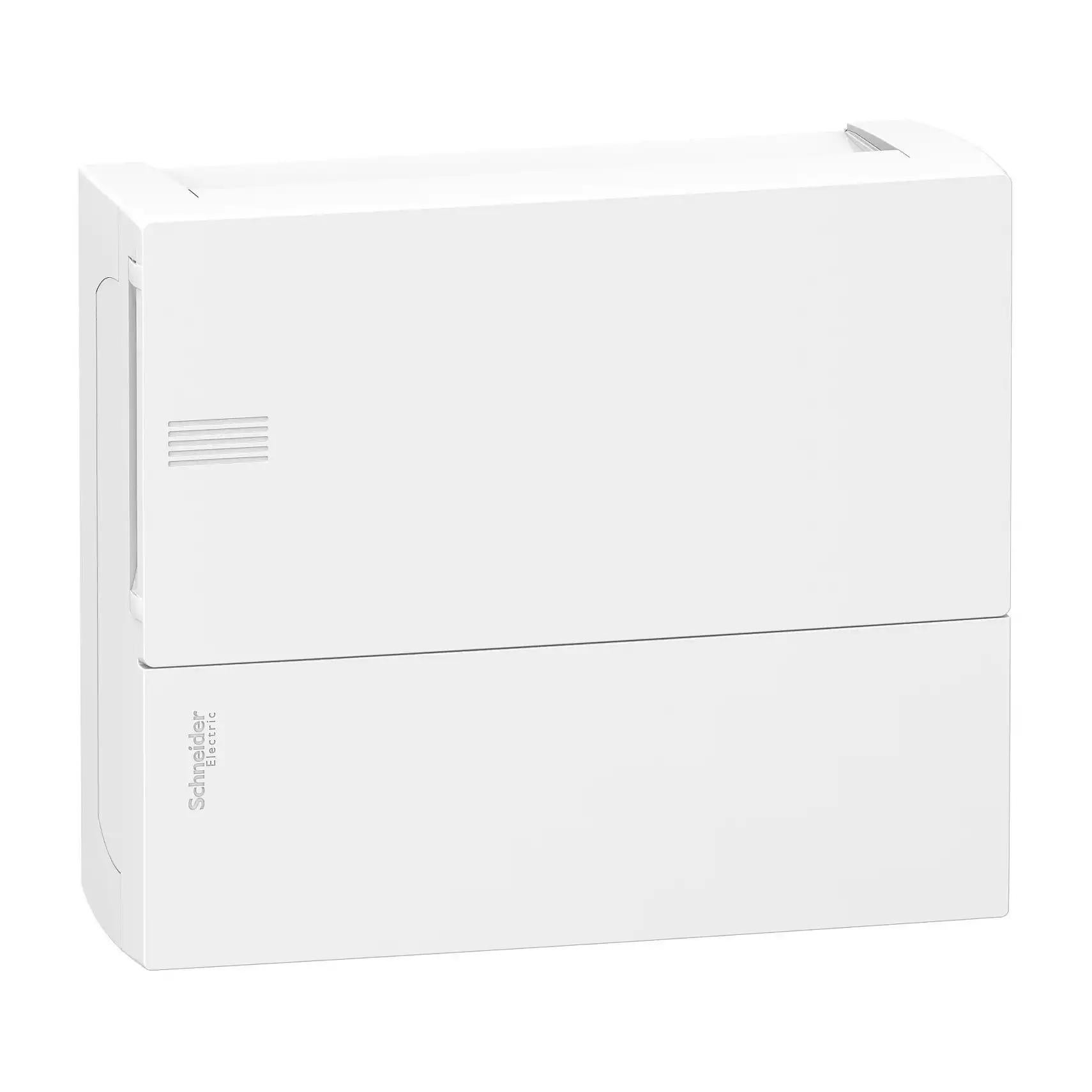 Enclosure, Resi9 MP, surface mounting, 1 row of 12 modules, IP40, white door, 1 earth + 1 neutral terminal blocks