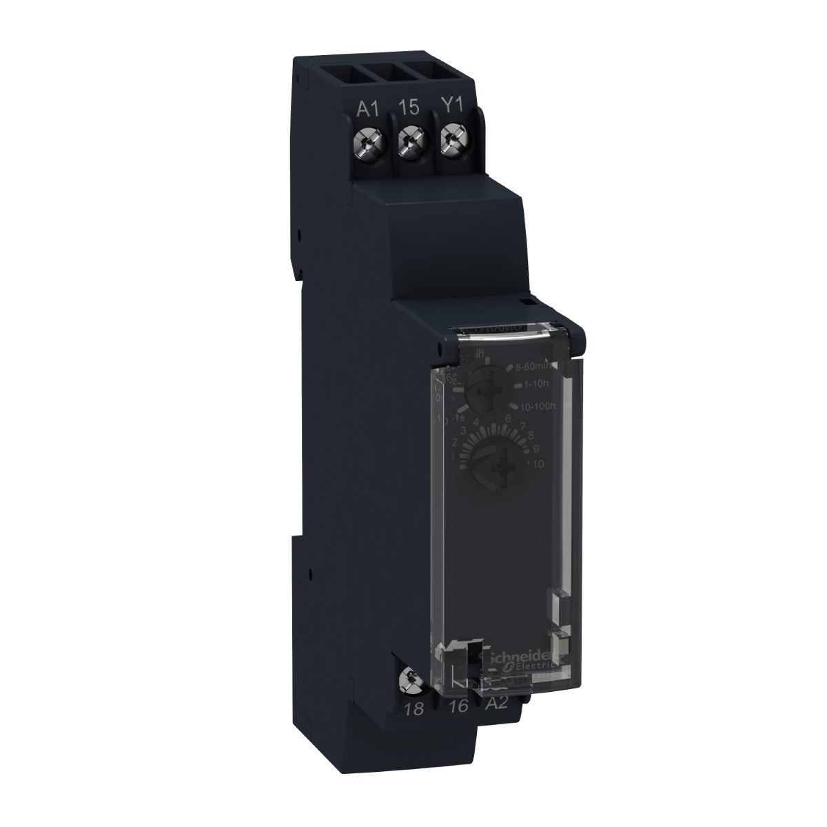 Modular timing relay, Harmony, 0.7A, 1s..100h, off delay, solid state output, 24...240V AC