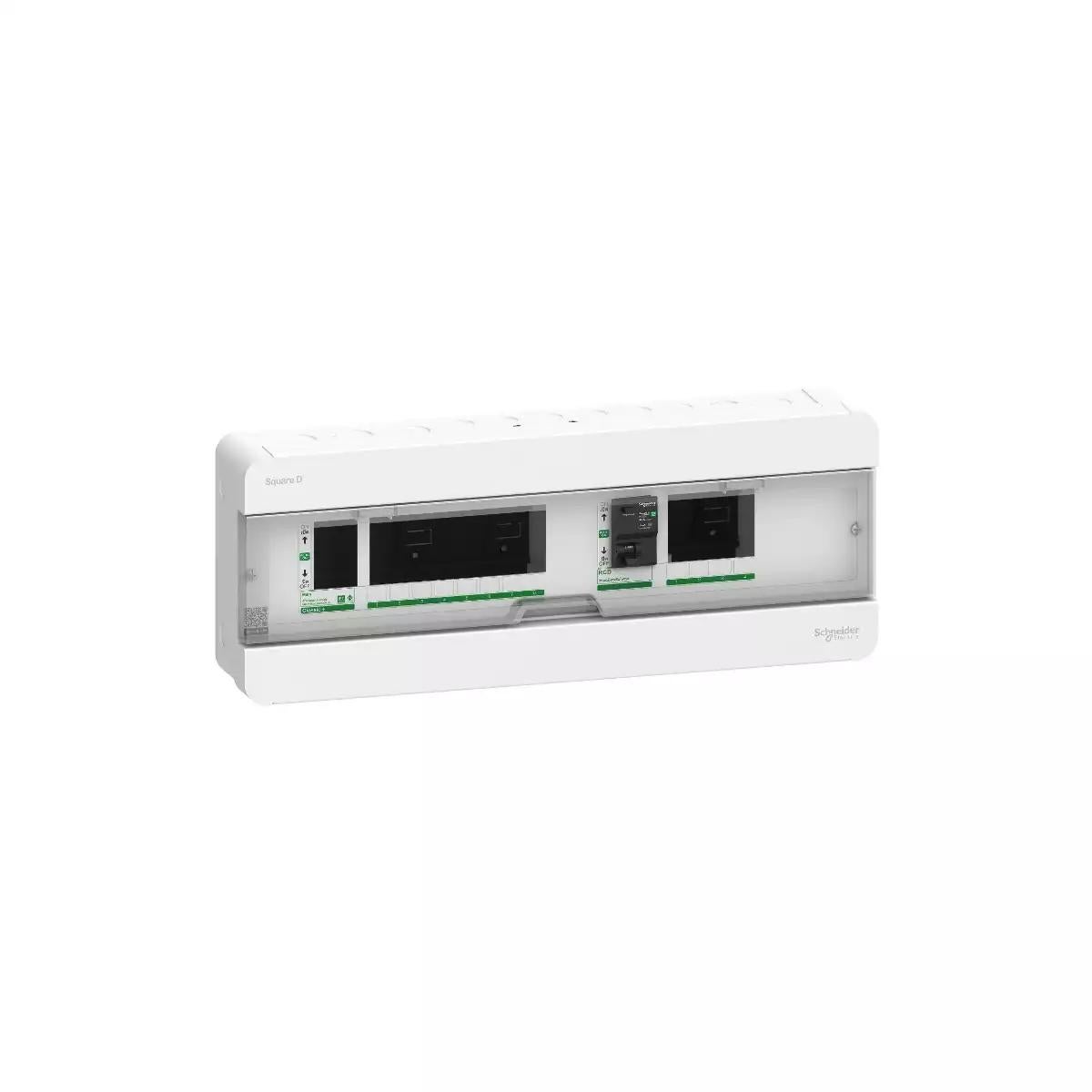 Square D Classic+ Split consumer unit - Surface mounted - 8+4 ways RCCB 40A