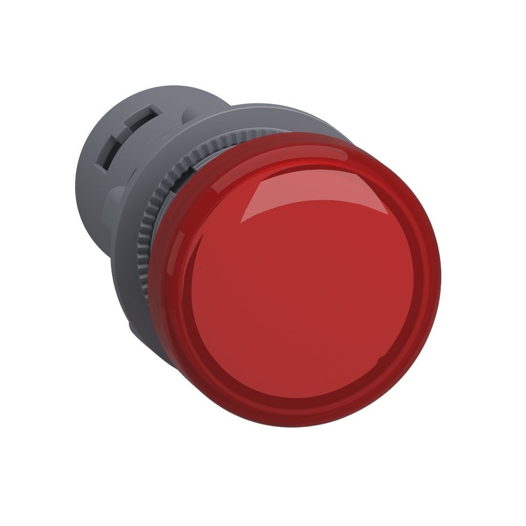 ไพล็อทแลมป์, พลาสติก, แดง,  22 มม., มี LED ติดตั้งในตัว, 380…400V AC