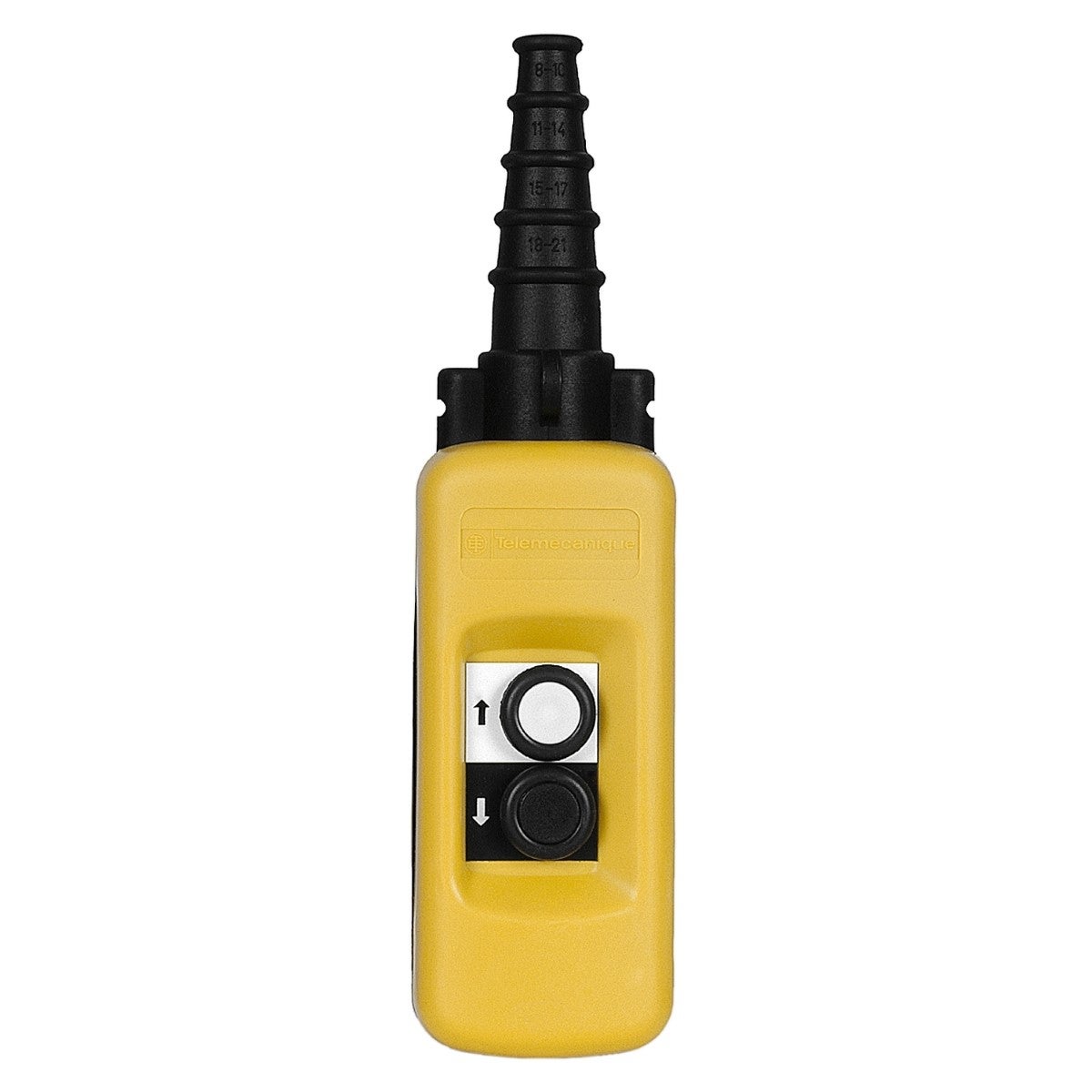 Pendant control station, Harmony XAC, plastic, yellow, 2 push buttons with 1NO