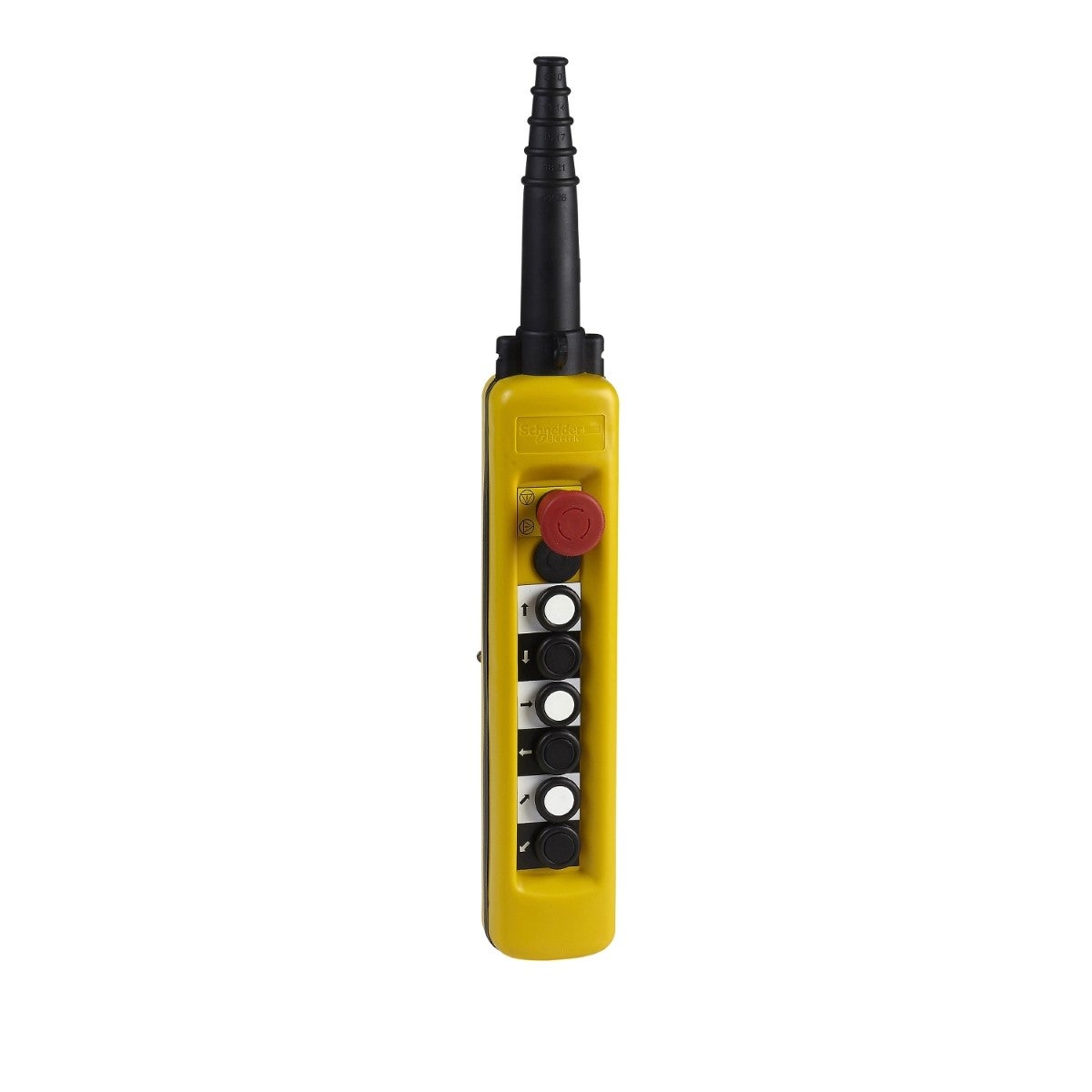 Pendant control station, Harmony XAC, plastic, yellow, 6 push buttons with 1NO, 1 emergency stop NC