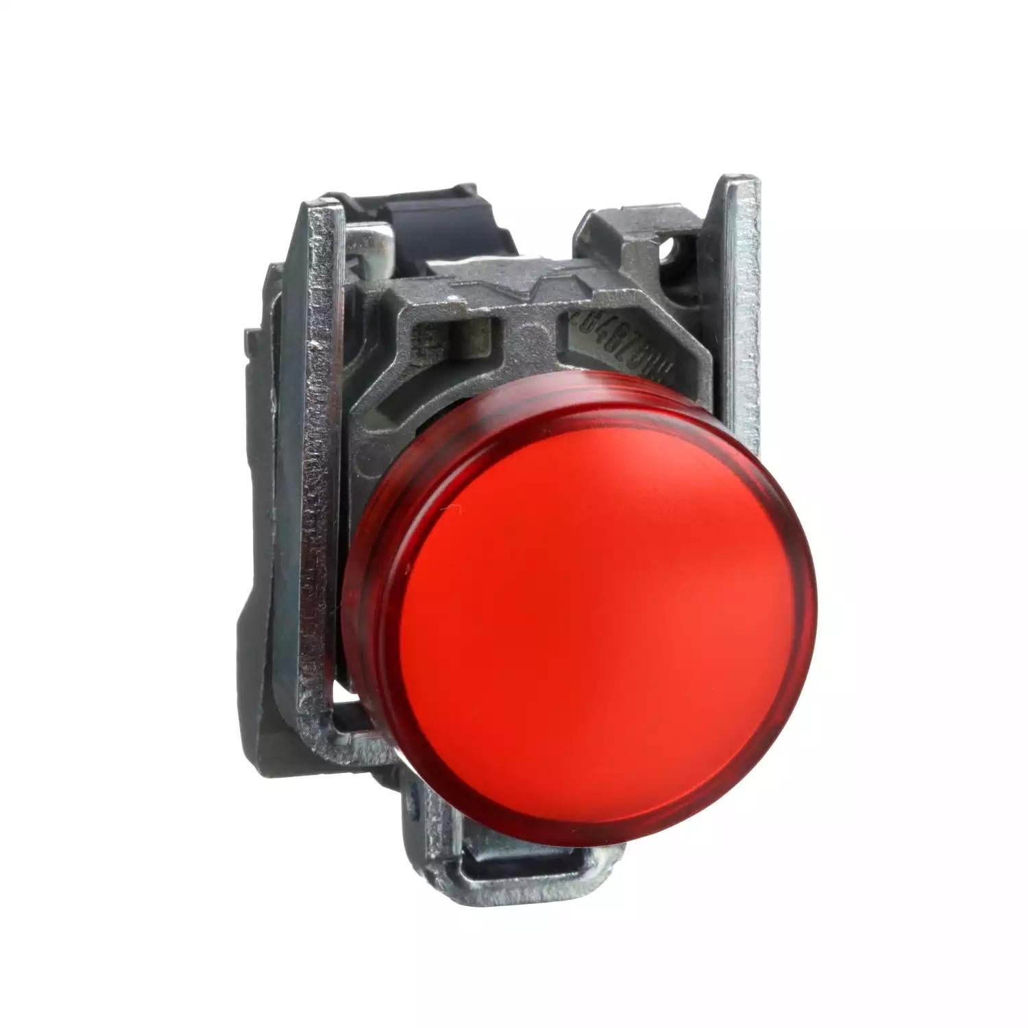 Harmony XB4, Pilot light, metal, red, Ø22, plain lens with integral LED, 24 V AC/DC
