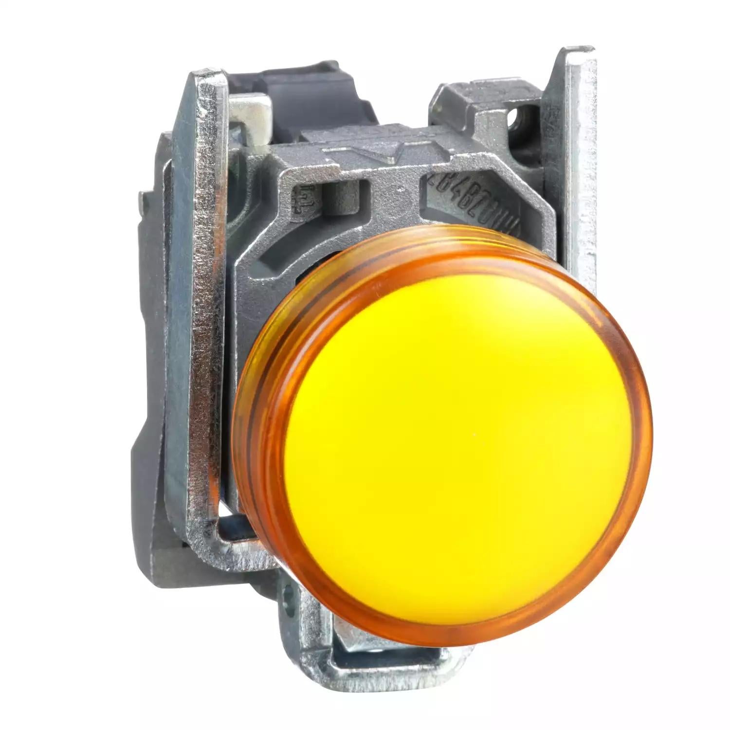 Harmony XB4, Pilot light, metal, orange, Ø22, plain lens with integral LED, 110…120 VAC