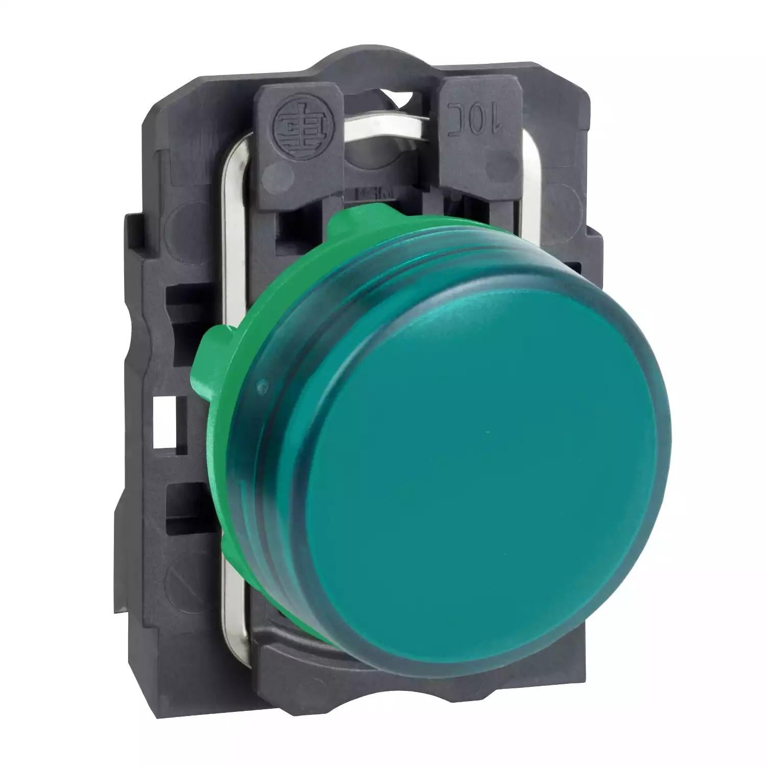 Harmony XB5, Pilot light, plastic, green, Ø22, plain lens with integral LED, 24 V AC/DC
