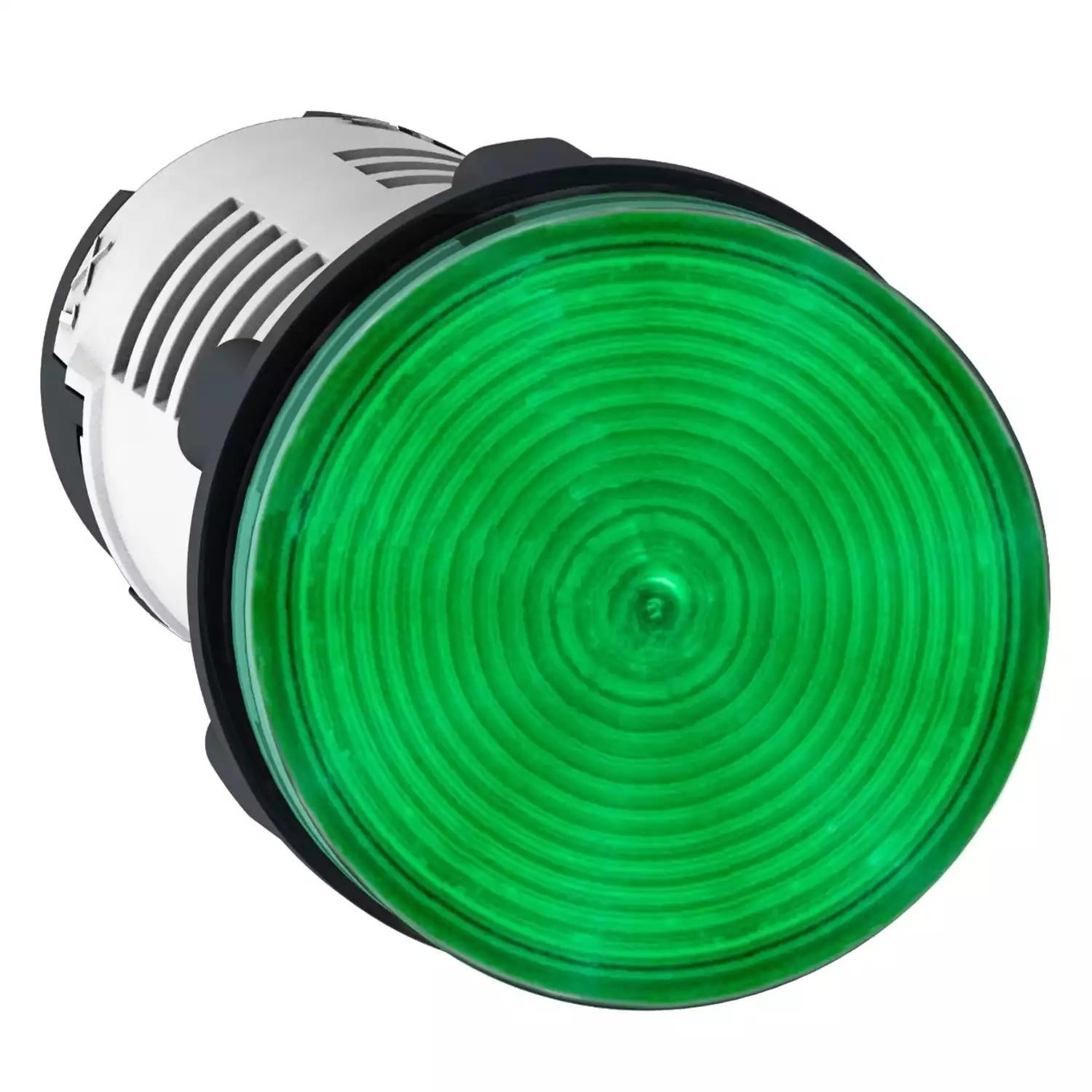 Harmony XB7, Monolithic pilot light, plastic, green, Ø22, integral LED, 24 V AC/DC