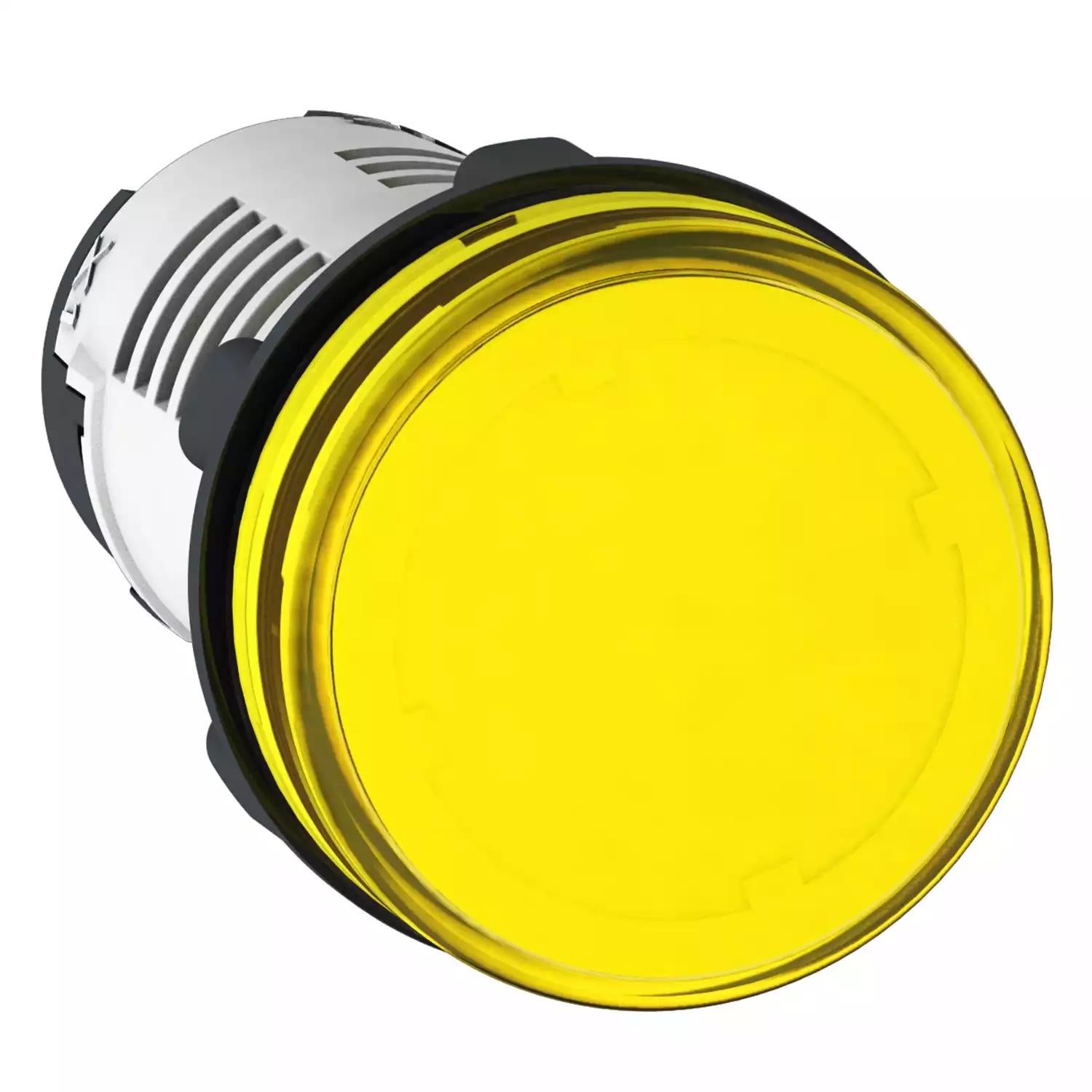 Harmony XB7, Monolithic pilot light, plastic, yellow, Ø22, integral LED, 24 V AC/DC