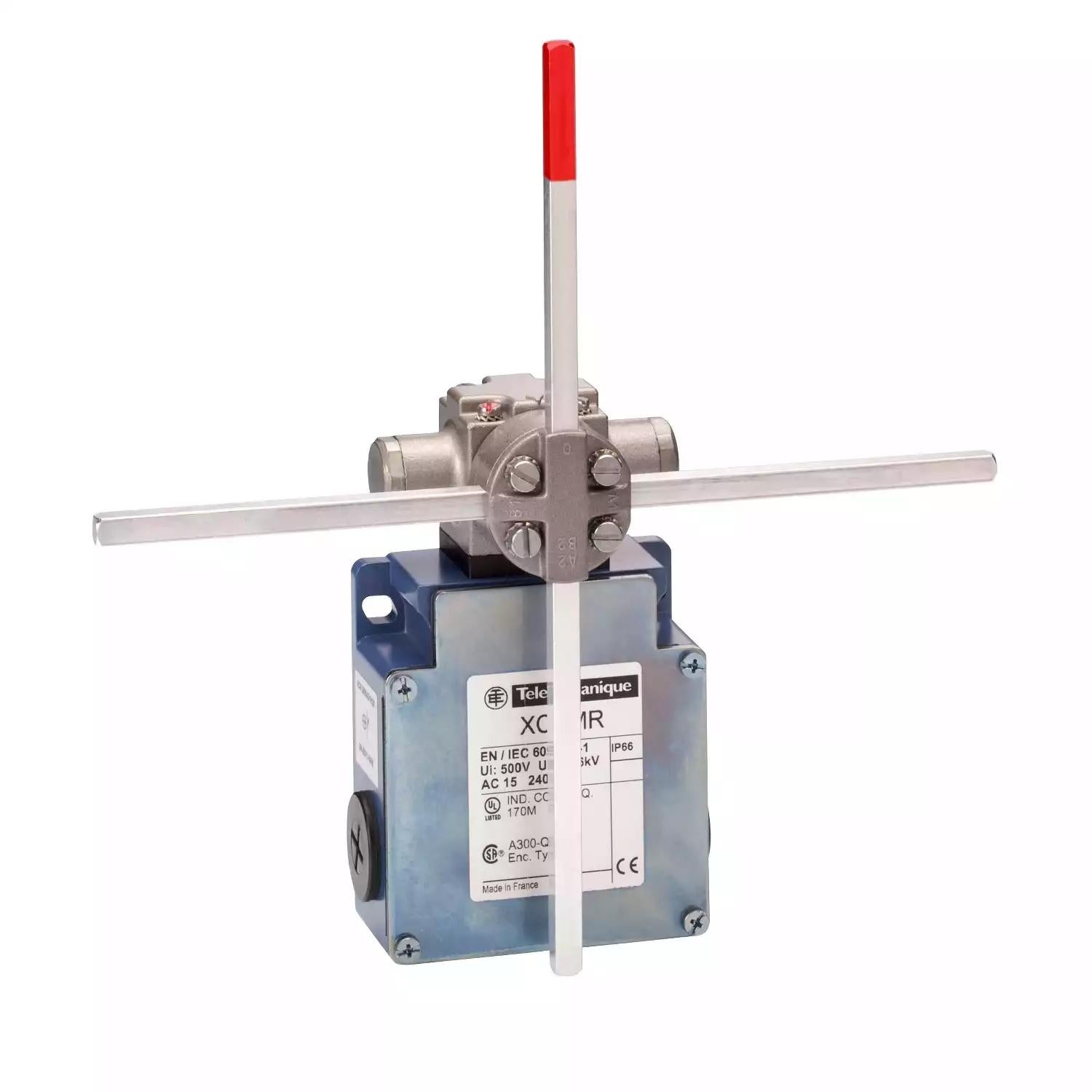 Limit switch, Limit switches XC Standard, XCKMR, stay put crossed rods lever 6 mm, 2x(2 NC), slow, Pg13