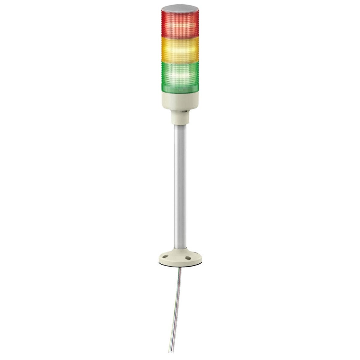 Monolithic tower lights, Harmony XVG, 60mm, red orange green, steady light, aluminium tube mounting and fixing plate, IP53, 24V AC/DC