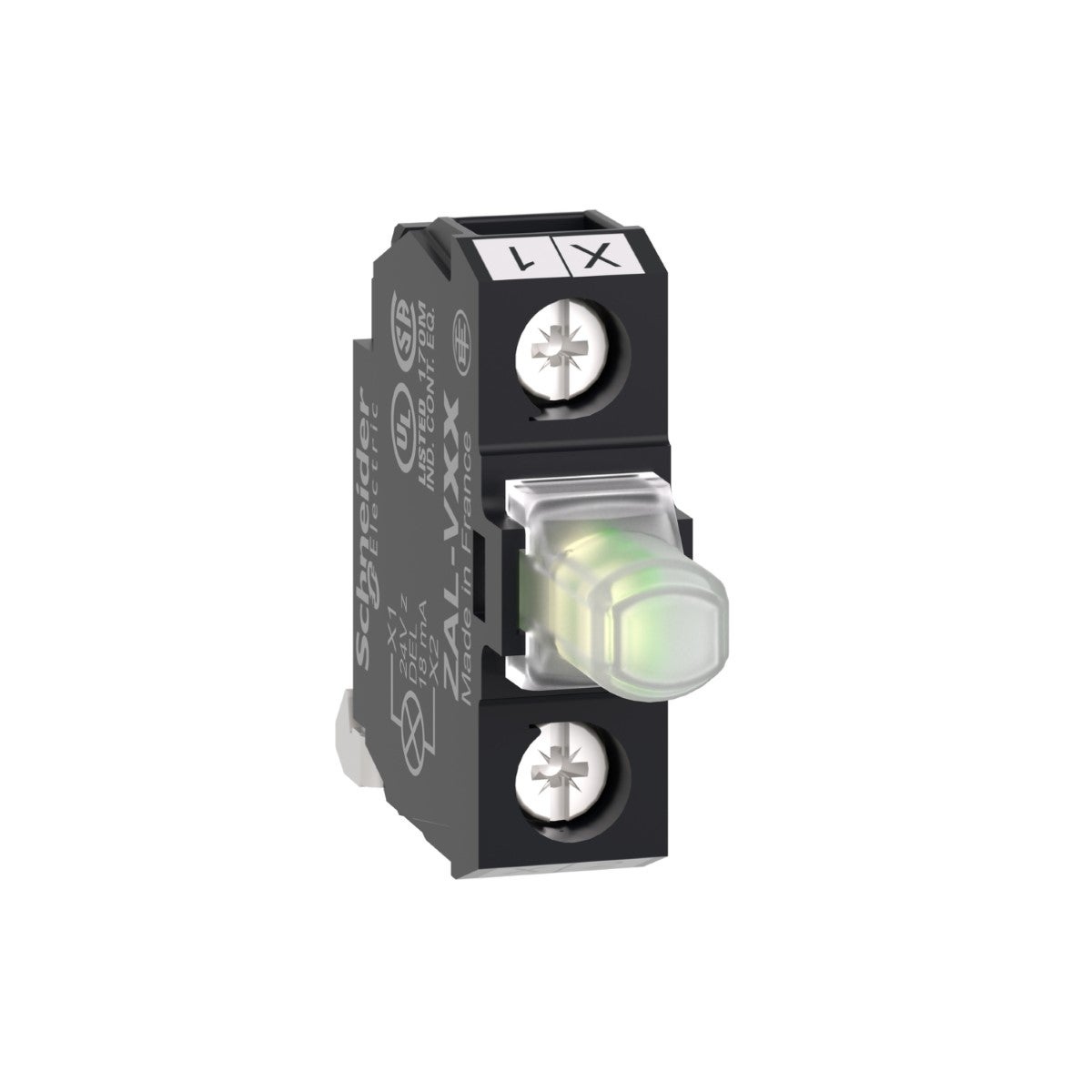 Light block, Harmony XALD, XALK, for head 22mm, universal LED, mounting in back of enclosure, 230…240V  AC DC