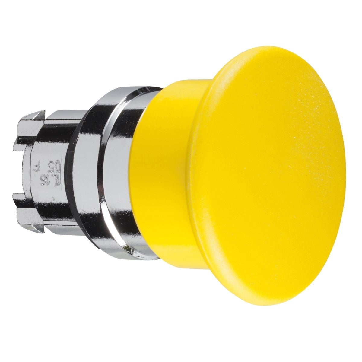 Head for non illuminated pushbutton, Harmony XB4, mushroom 40mm, metal, yellow, 22mm, spring return
