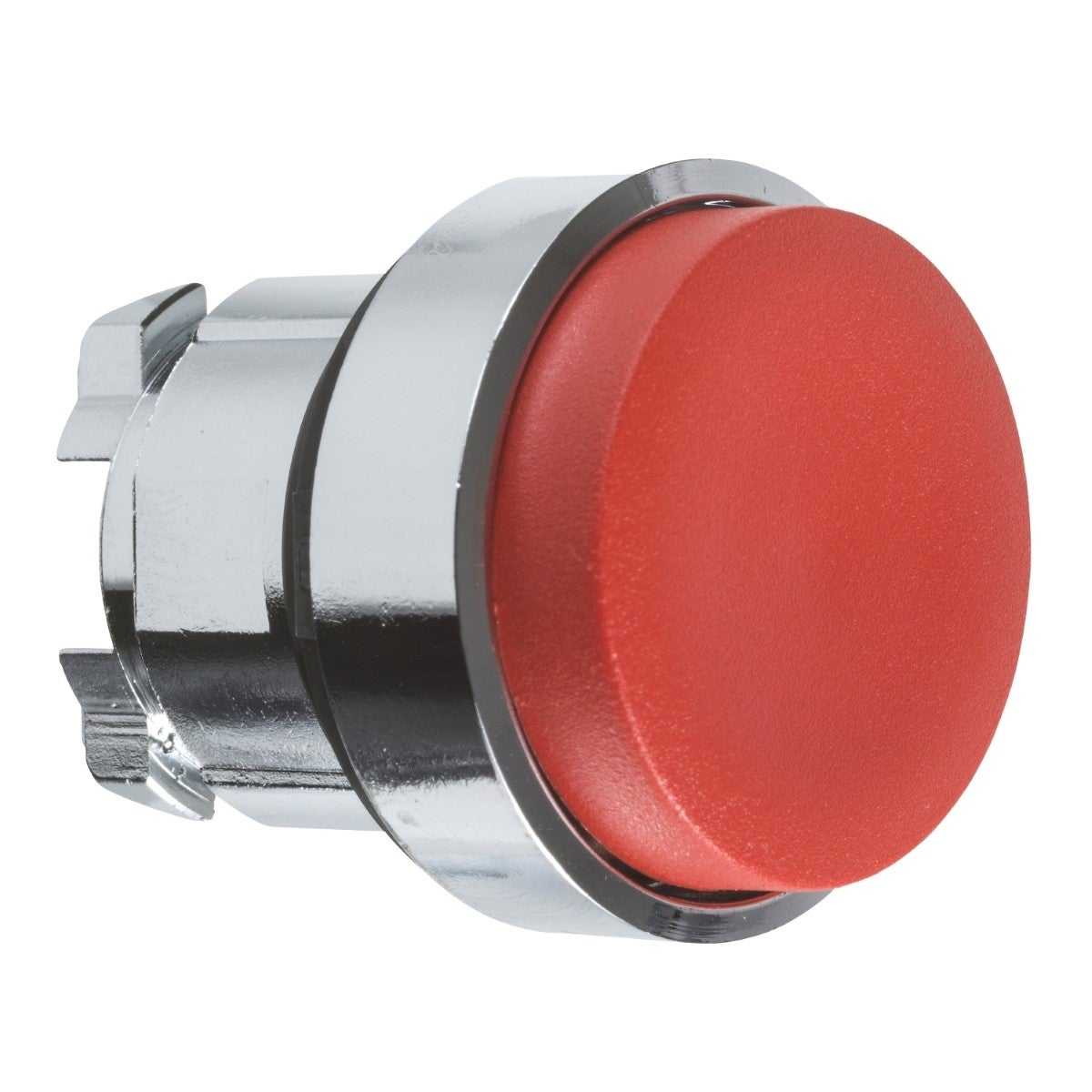 Head for illuminated push button, Harmony XB4, metal, red projecting, 22mm, push-push, unmarked