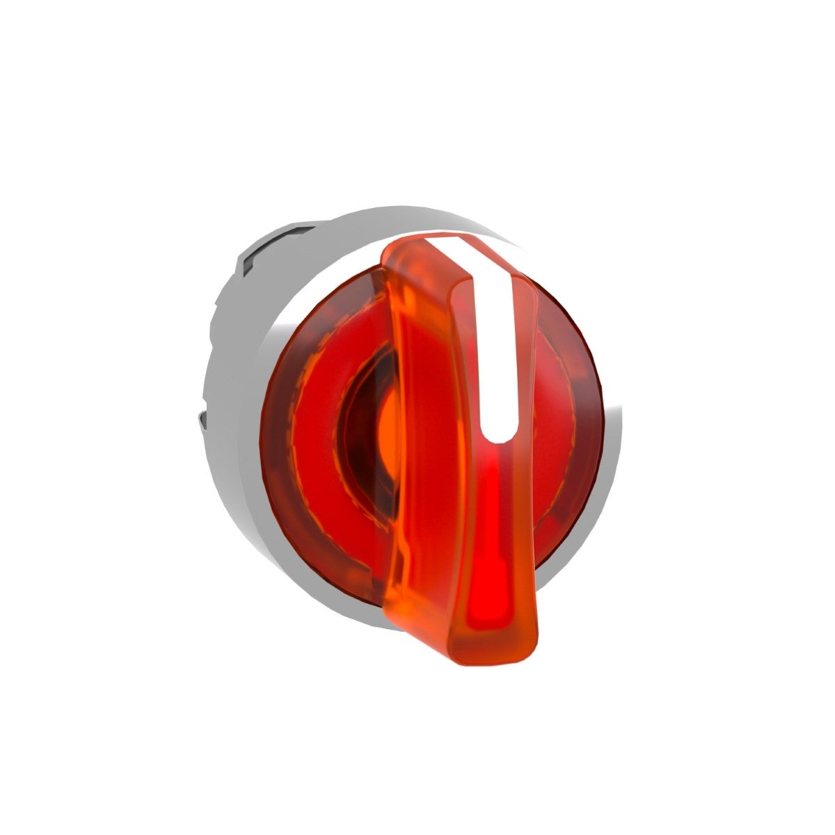 Head for illuminated selector switch, Harmony XB4, metal, orange handle, 22mm, universal LED, 3 positions, stay put