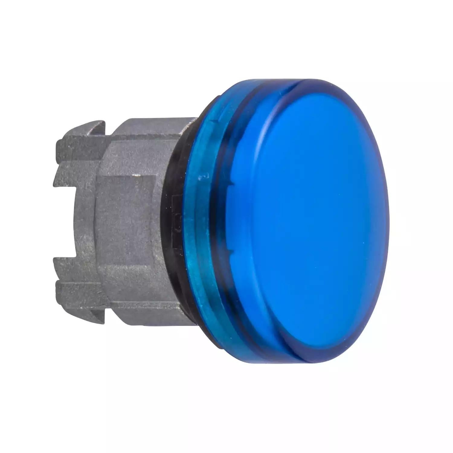 Harmony XB4, Pilot light head, metal, blue, Ø22, plain lens for integral LED