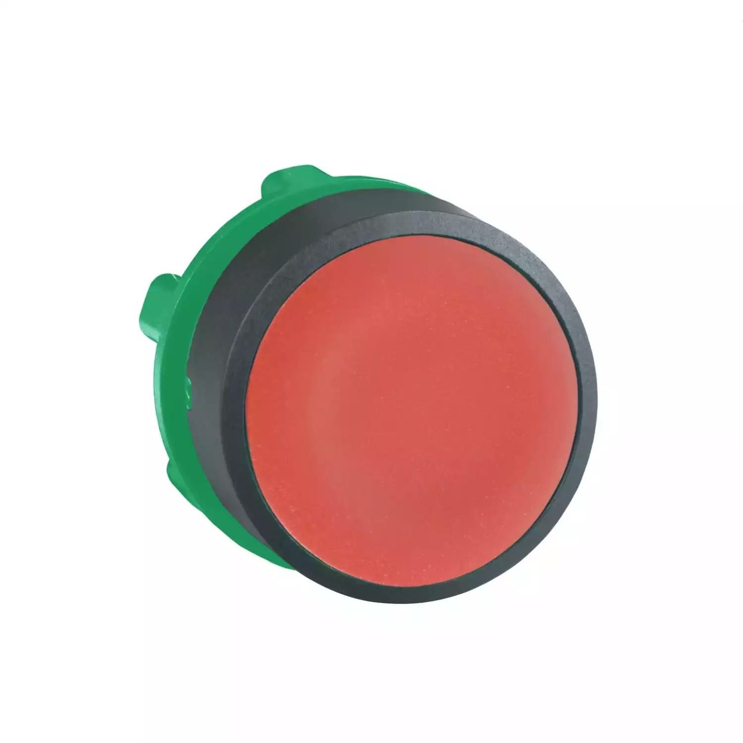 Harmony XB5, Push button head, plastic, flush, red, Ø22, spring return, unmarked