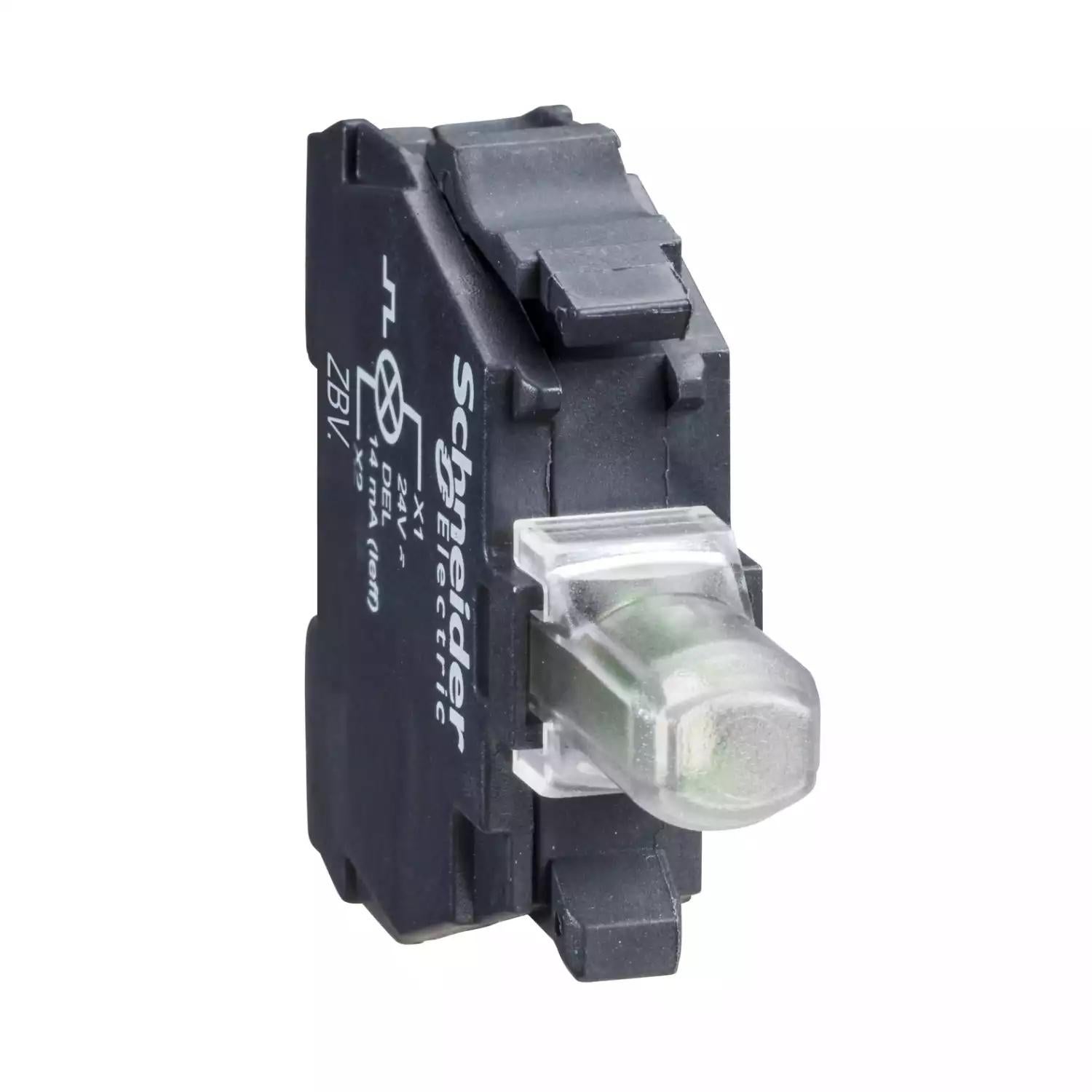 Light block for head Ø22 mm, Harmony XB4, XB5, green, integral LED, 24 V AC/DC